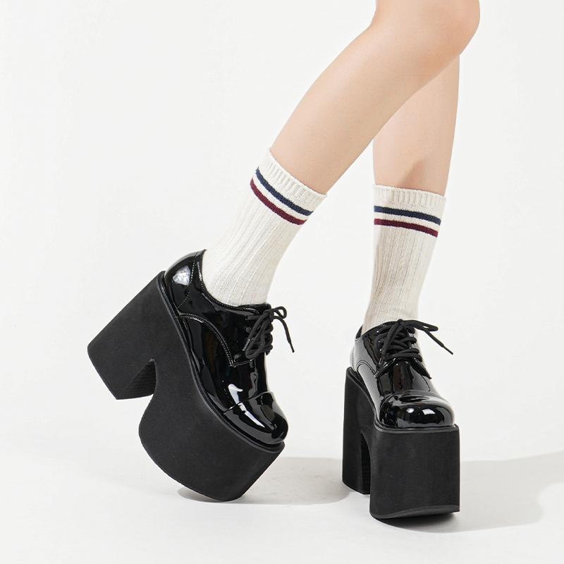 New Style Thick-Heeled Waterproof Platform Round Head Rivets 13Cm High-Heeled Women'S Large-Sized Hollow Sandals Plus Size 34-42