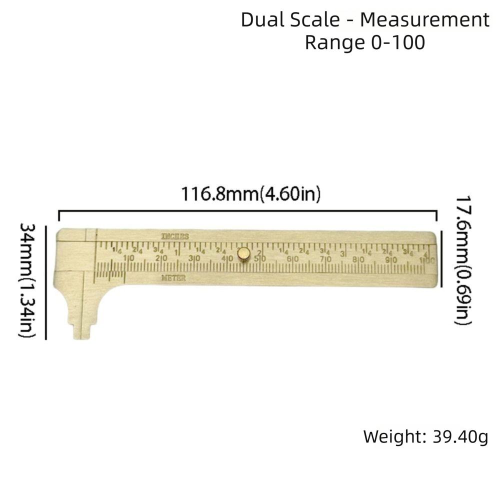 MM Inch Brass Caliper Dual Scale Measuring Tool Precision Measurement Tool Length Measurement