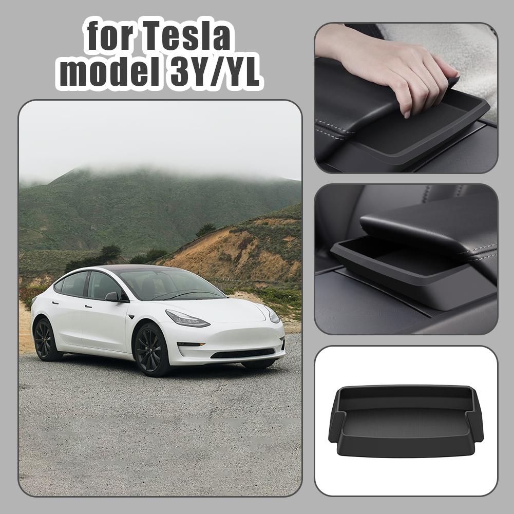 For Tesla Model 3Y/YL Central Armrest Storage Box Silicone Convenience Fit Box Storage Box Perfect Handrail Box Bag Armrest W9G1