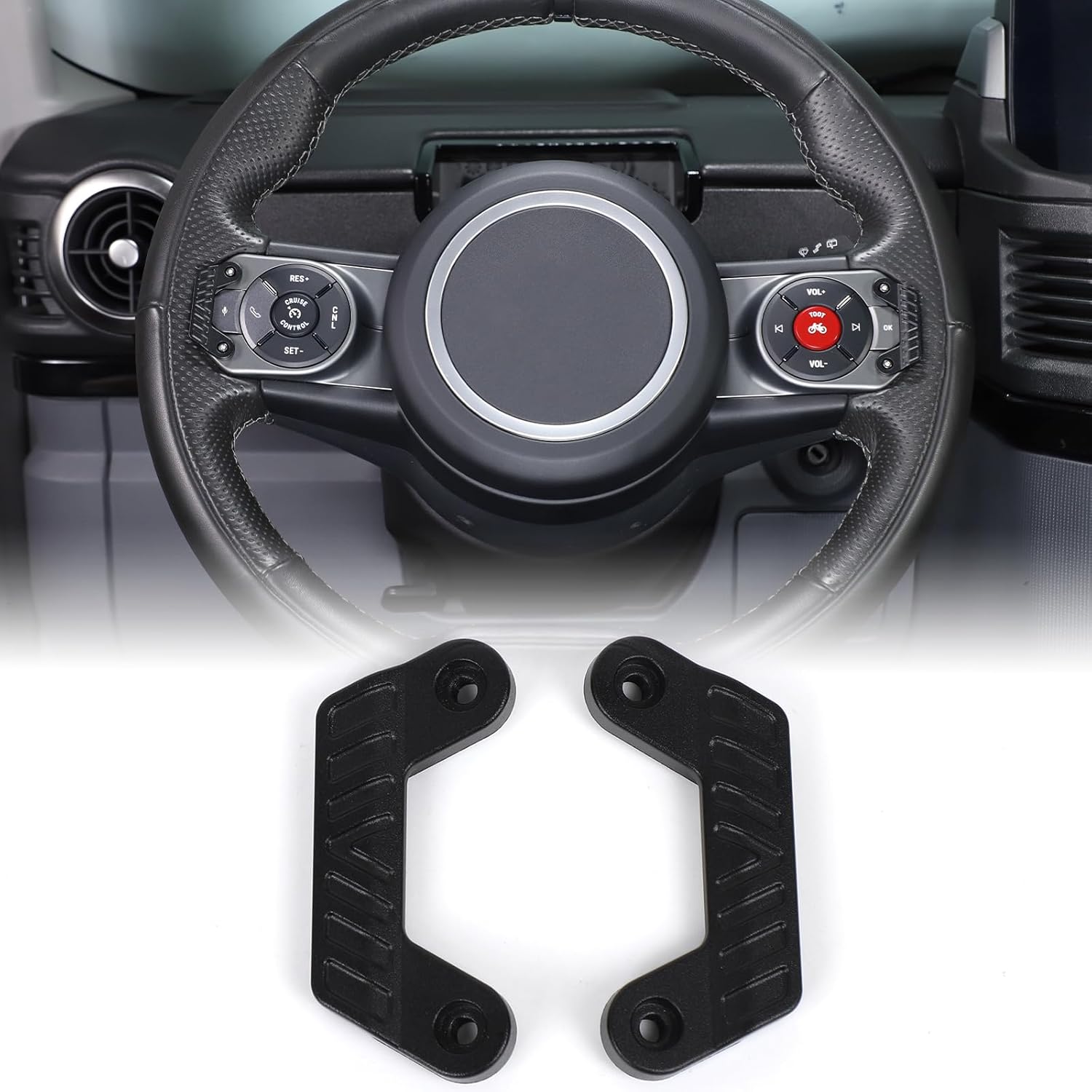 

2PCS Steering Wheel Guards Compatible with INEOS Grenadier 2022-2026 Aluminum Alloy Steering Wheel Buttons Mis-Touching Pads Interior Accessories чёрный