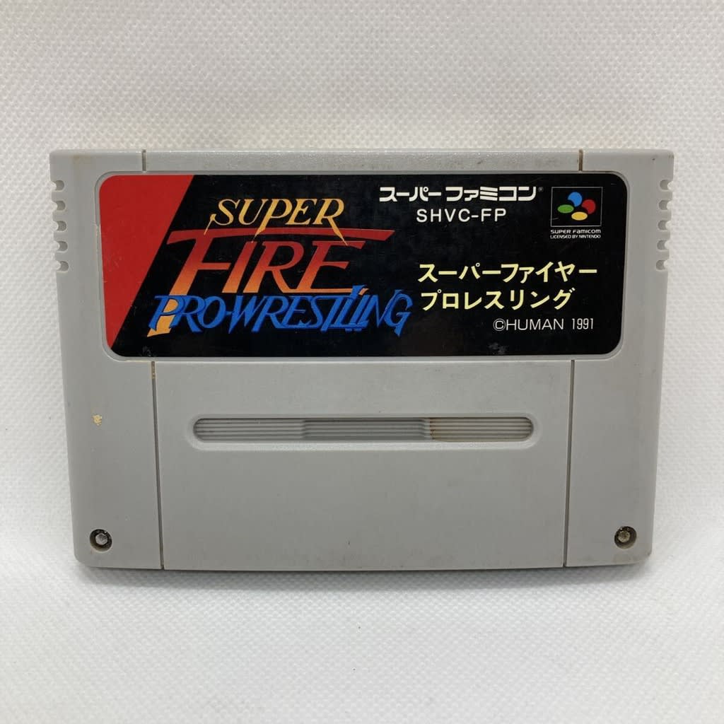 Used Super Fire Pro Wrestling SFC SNES Super Famicom SHVC-FP Tested Working Nintendo Sports Human NTSC-J Super Nintendo Cartridge