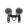2-in-1 Motorrad LED Rücklicht Kilometerzähler & Drehzahlmesser Geschwindigkeitsmesser Messgerät Baugruppe Universal Chrom Für Harley Honda