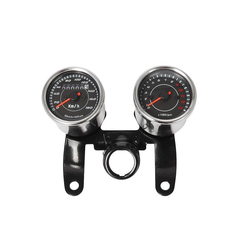 2-in-1 Motorrad LED Rücklicht Kilometerzähler & Drehzahlmesser Geschwindigkeitsmesser Messgerät Baugruppe Universal Chrom Für Harley Honda