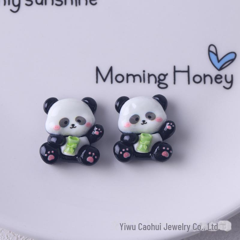 Cute Cartoon Panda Resin Jewelry & DIY Decor: Cream Glue, Keychain, Pendant, Shoe Buckle.