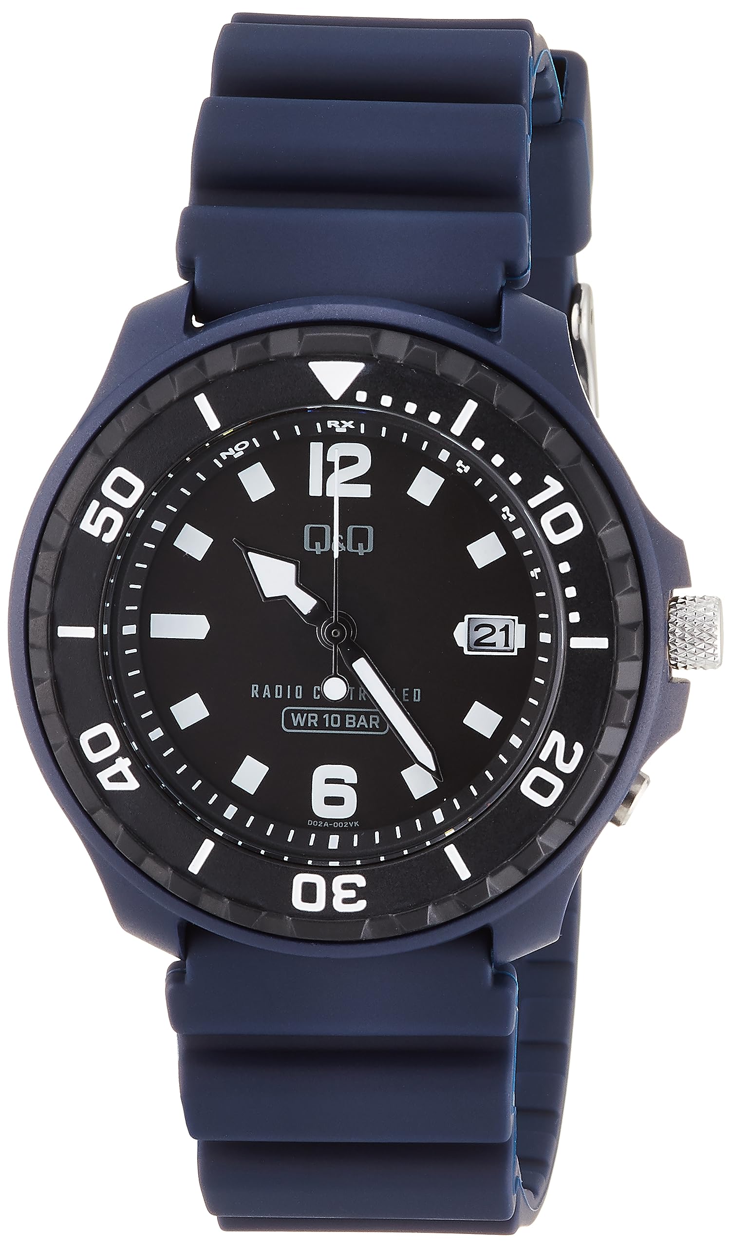 

[Citizen Q&Q] Часы Cue and Cue Analog Radio Wave Solar 10 ATM Водонепроницаемый уретановый ремешок D02A-002VK мужские синие
