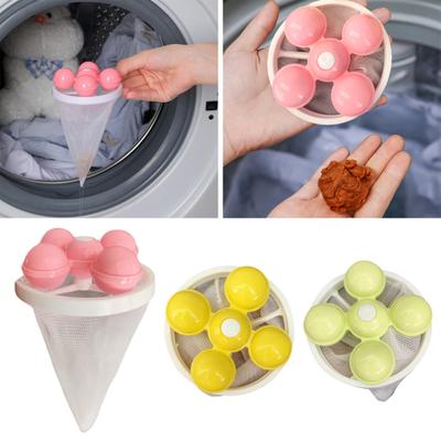 Washer Lint Catcher with Mesh Bag Reusable Wear Resistant Washing Machine Pet Hair Remover Laundry Ball Cleaning Tool