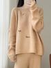 2026 Women's Pure Wool Sweater with 3D Floral Embroidery, Round Neck, Loose Fit, Elegant Knitwear