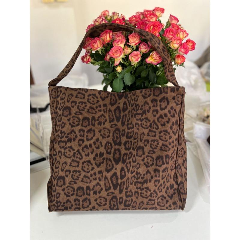 

Commuter Tote Bag, Large-capacity Underarm Single-shoulder Handbag кавовий/леопард друку кольору