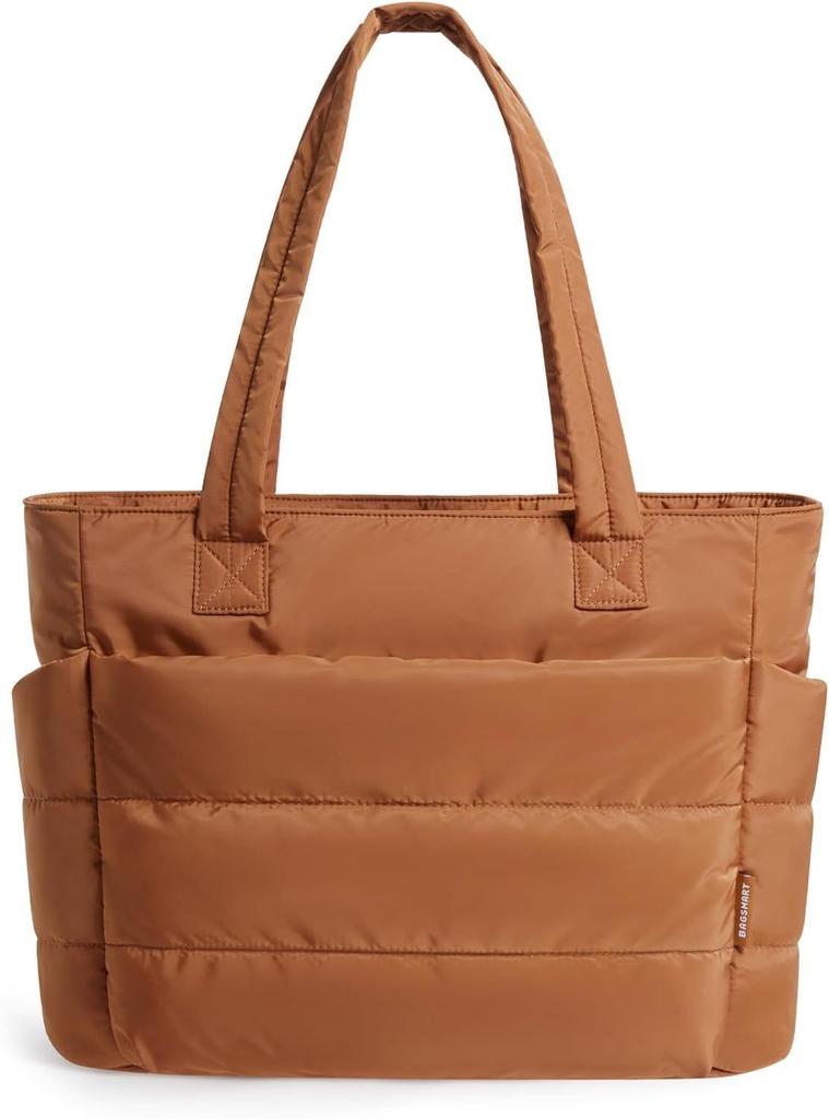 Large Quilted Cott Jacket Tote Bag, Lightweight, Spacious Handbag Shoulder Bags for Work, Travel & Yoga, Fitness, Daily Use