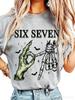 Polyester  100% Women Men Six Seven Skeleton Zombie Hands Graphic T-Shirt Halloween Bat Print Retro Short Sleeve Casual Tee