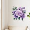 Purple Peony Floral Toilet Wall Sticker Self-Adhesive Waterproof Removable Bathroom Elegant Home Decor Art