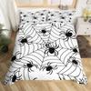 Spider Web Duvet Cover Set Halloween Spider Bedding Sets Boys Girls Black White Comforter Cover Trick Or Treat Quilt Cover Set