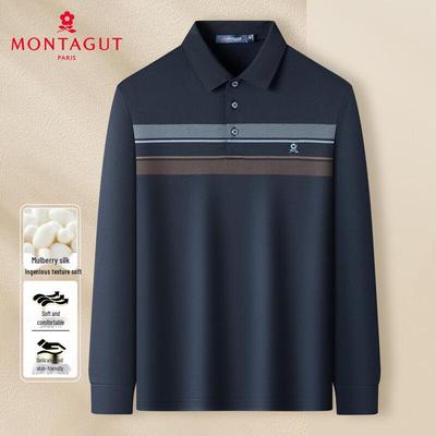 Polo a Manica Lunga di Lusso da Uomo MONTAGUT in Misto Seta