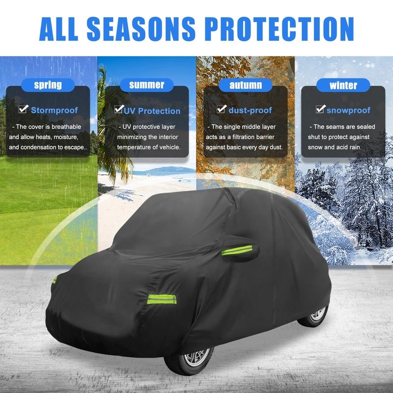 Motoforti for Fiat 500 2007- Cover Waterproof Car Cover Outdoor Full Car Cover All Weather Protection Rain Sun Protection