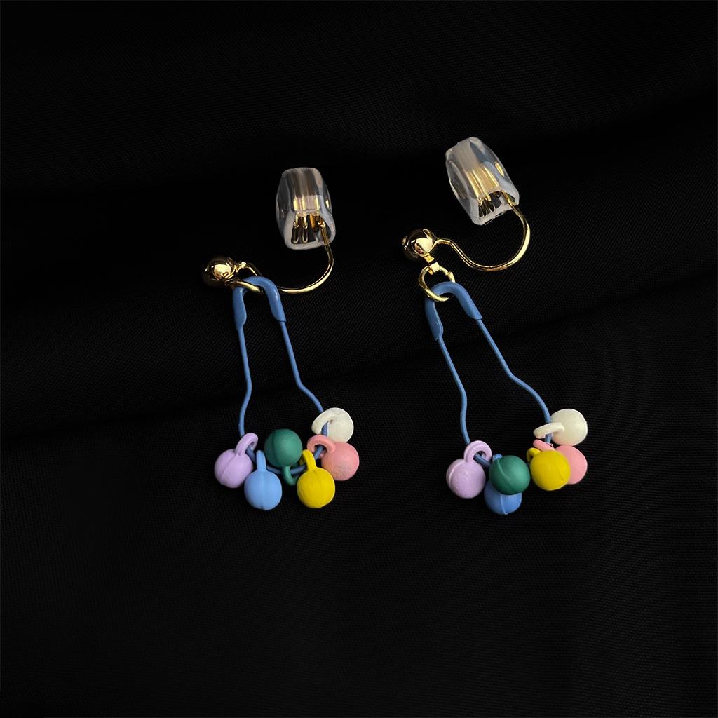 18K Gold Plated Clip-on Enamel Flower Earrings - Non-Pierced, High Color Retention