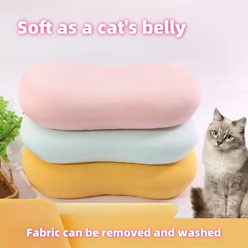 Cuscino a forma di pancia di gatto color macaron Cuscino di supporto per il collo per dormire facilmente Federa rimovibile Applicabile in Ufficio/Casa/Viaggio Cuscino funzionale