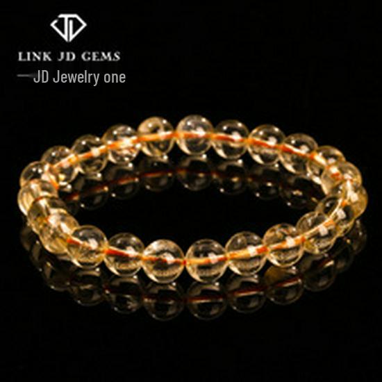 Jingdong Jewelry Unisex Round Bead Bracelet: 7A Lightning Yellow Tiger Eye Stone