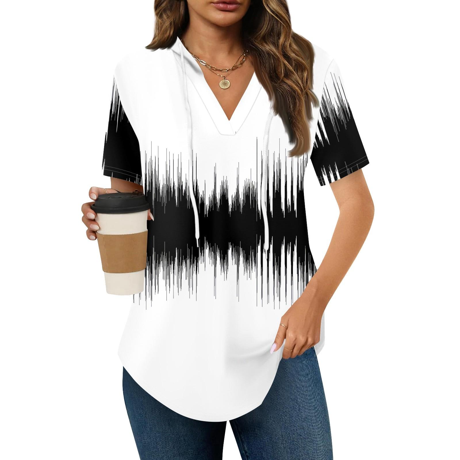 

Женские летние футболки с V-образным вырезом, толстовки с коротким рукавом, туники, повседневные свободные туники, толстовки XL