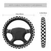 Da66jj Car Steering Wheel Cover Black White Lace Checkered Flag Car Steering Wheel Cover