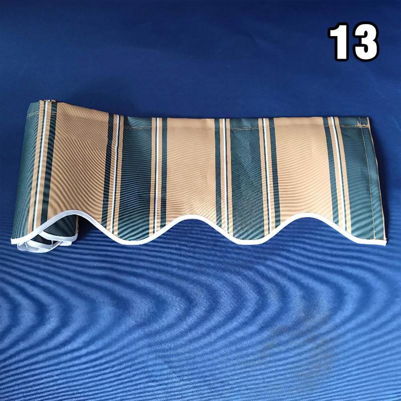 1M Retractable Patio Awning Replacement Fabric Windows Wavy Valance Durable Sunshade Canopy Cloth Waterproof Gray Beige Strips