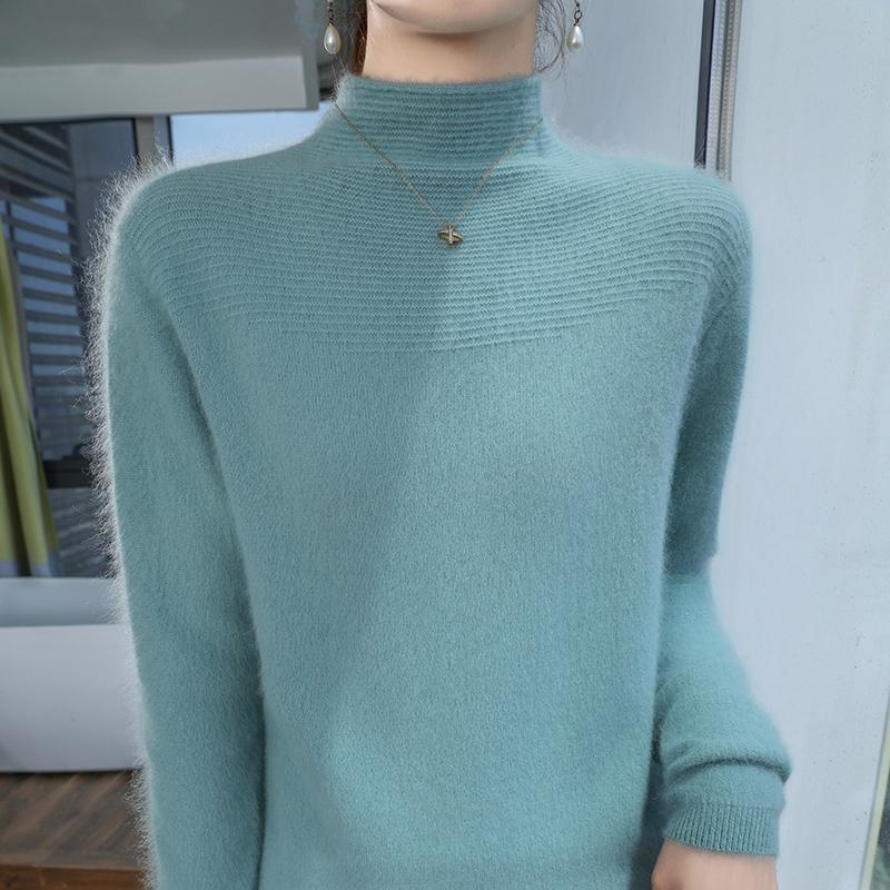 2025 New Women's Oversized Mink Sweater Soft Fuzzy Cozy Winter Knit Top