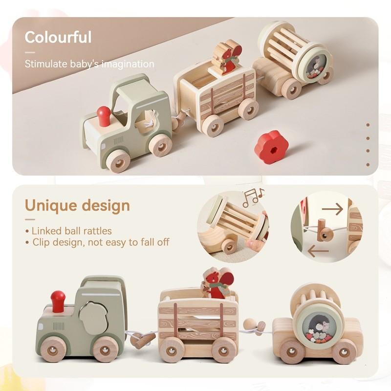 Educational Wooden Kids Multifunction Train Toy With Cognitive Shape Learning
