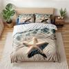 Starfish Seashell Beige Tropical Beach Ocean Duvet Cover Set Single Twin Double Queen King Cal King Size Bed Linen Set