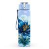 1PC Blue Poppy Watercolor Flower Pattern 750ml Color Plastic Sports Water Bottle Leakproof Flip Straw Lid Suitable for Sports Office Home Use