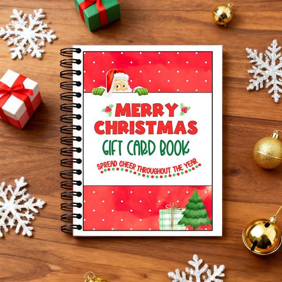 Christmas Gift Card Book DIY Spiral-Bound Merry Christmas College Survival Kit Greeting Card Holder
