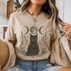 Black Cat Witch Familiar Shirt: Triple Moon Tee Wicthy Gift | Witchcraft Tee | Pagan Gothic Cat T Shirt | Witchcore Fashion