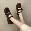 Retro Square Head Mary Jane Women's Shoes Versatile Trend Flat Heel Casual Single Shoes Women's Shoes 2025 Autumn New Single Shoes
