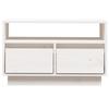 Vidaxl Szafka Pod Telewizor, Biała, 60X35X37 Cm, Lite Drewno Sosnowe