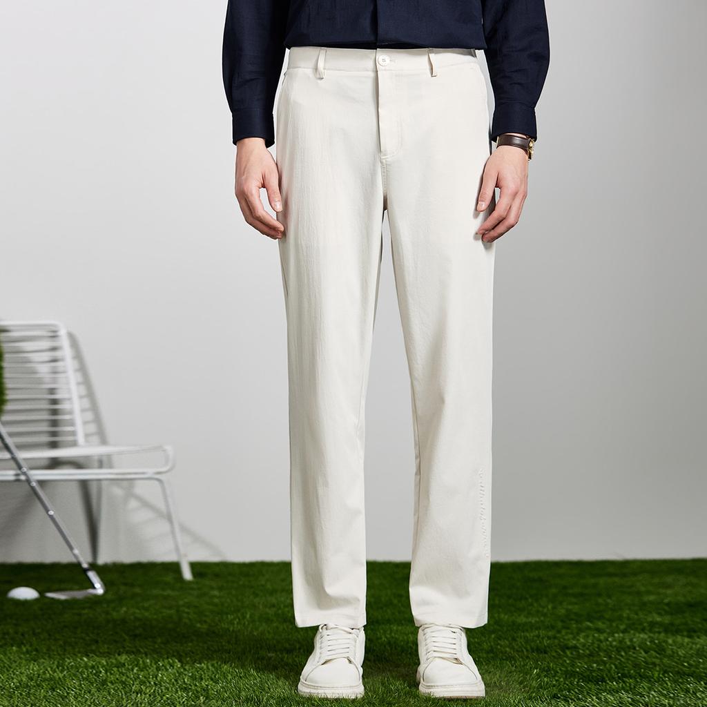 Jacquard Texture: Summer Lightweight Breathable Casual Pants for Men and Youth, Solid Color Commuting Versatile Straight Leg Men's Pants