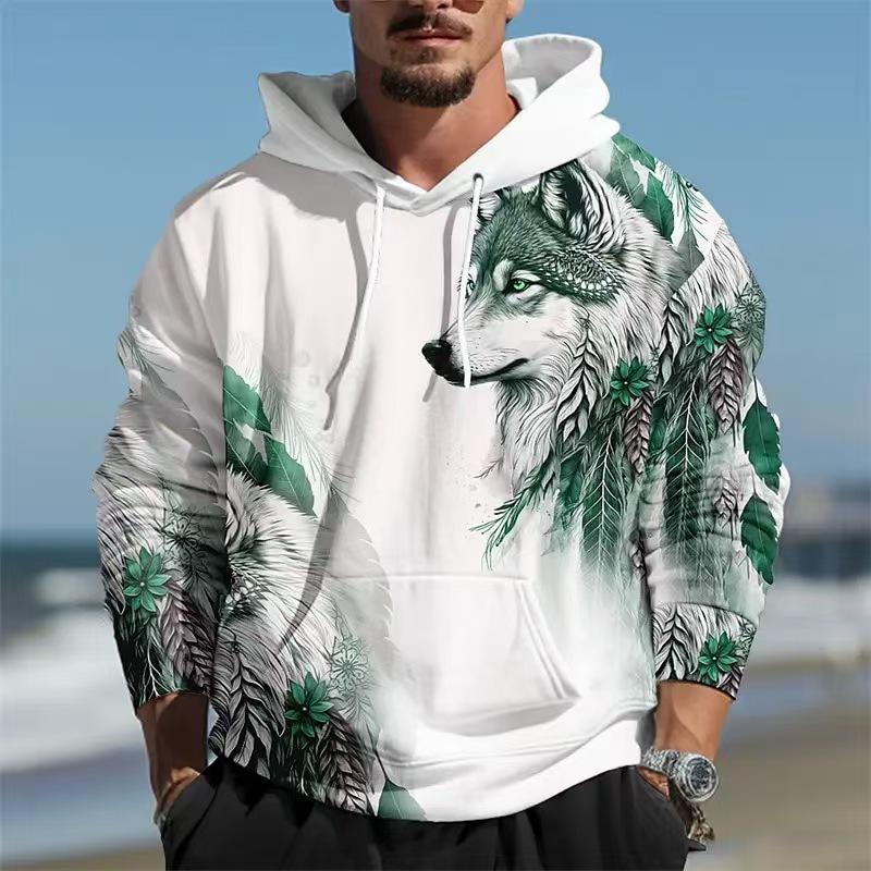 Winter New Sweater European and American Style Lion Animal 3D Three-dimensional Printing Pattern Large Size Loose Sweater