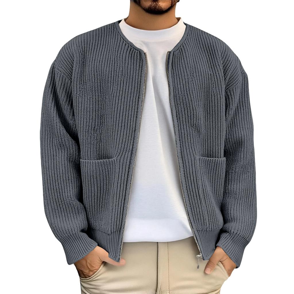 Men's Fashionable Round Neck Casual Lazy Cardigan