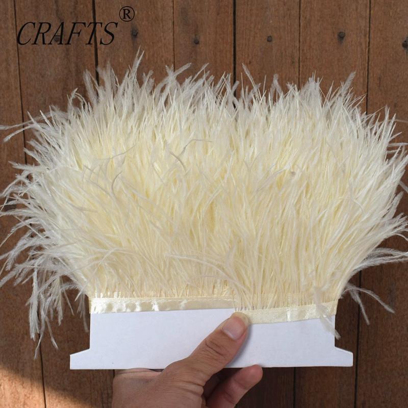 FeatherHigh quality fluffy ostrich feather trimming cloth sideband 5M 10M long DIY clothing accessories decorative accessories 8-11cm