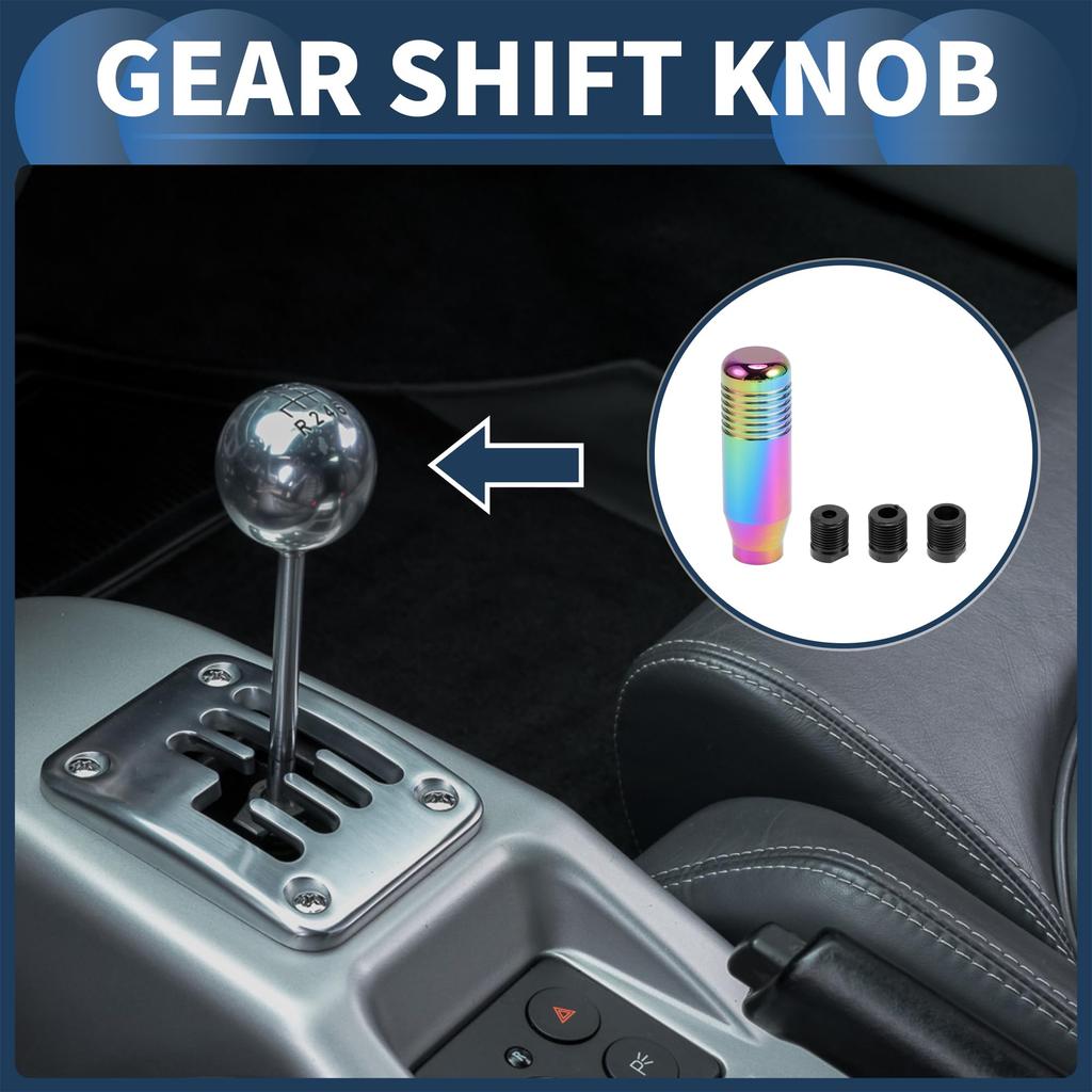 INFINAUTO Car Gear Shift 1 for Automatic and Manual Aluminum with 3 Adapters Knob, Multicolor, Set, Universal, Cars, Alloy,