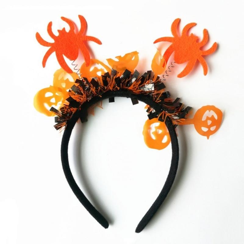 Halloween Headbands Skull Pumpkin Skeleton Hair Accessories for Cosplay Parties Creative