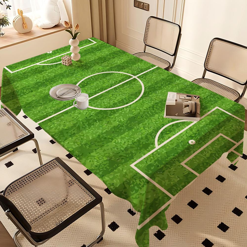 Football Field Plan Home Tablecloths Dining Decoration And Rectangular Table Accessories Waterproof Cloth Anti-stain
