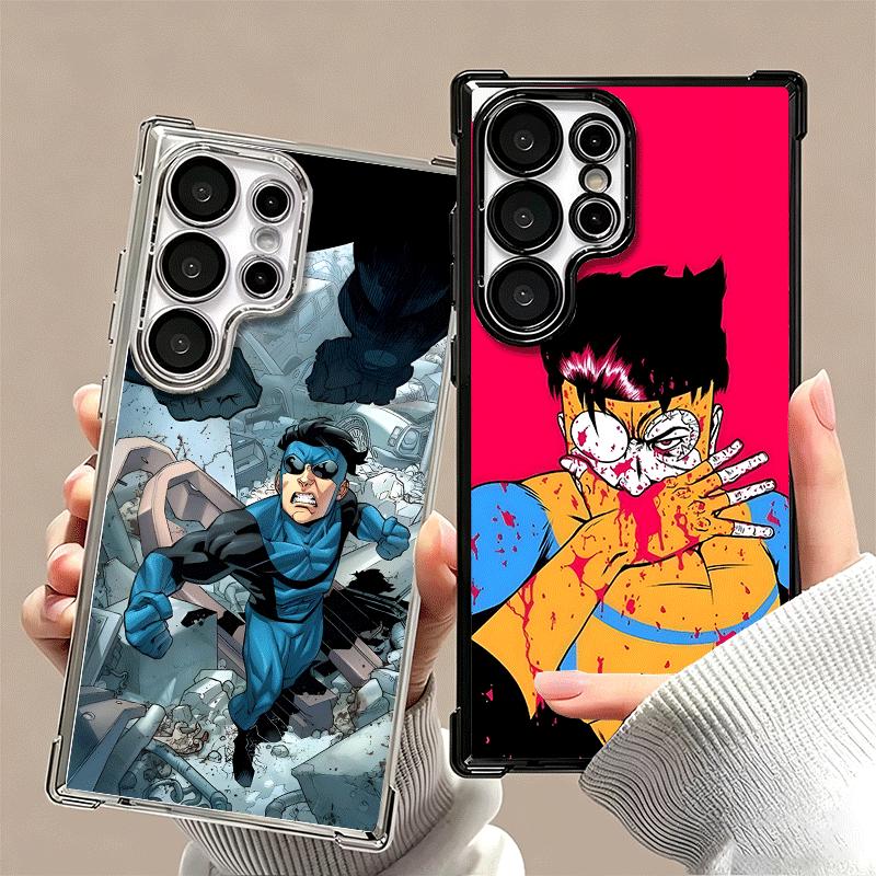I-Invincible Anime Plating Phone Case For Samsung Galaxy S24 S25 FE S26 Edge S23 Ultra S22 S21 Plus S20 Anti-Fall Airabag Cover