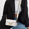 Coach Tabby 20 Logo Snap Fastening Polished Pebbled Leather Handy Crossbody Shoulder Bag Small Women's Chalk