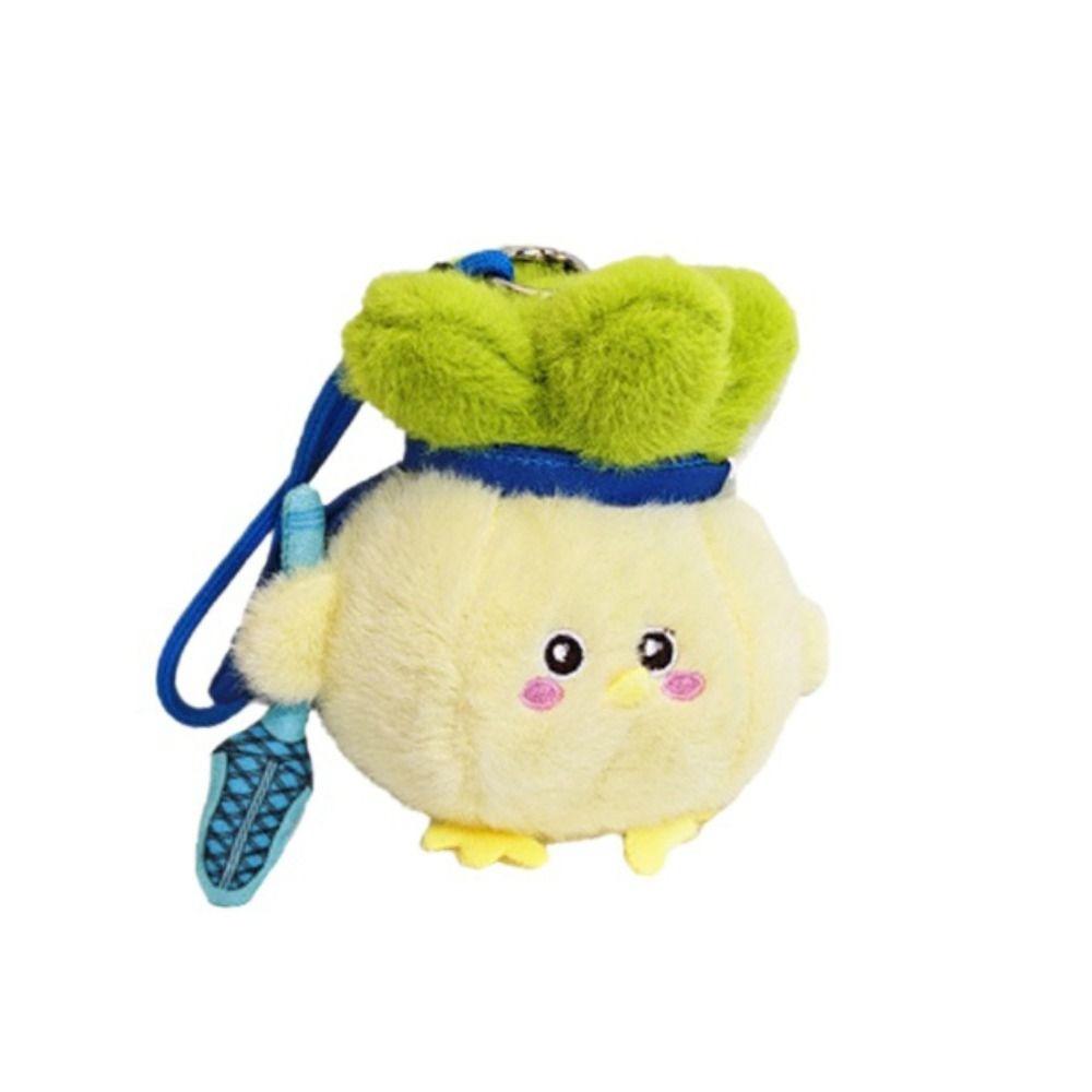 With Voice Stuffed Cabbage Chicken Keychain Cartoon Chicken Plush Keychain  Car Key Accessories