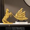 Gilded Horse Desk Ornament: Chinese Style Home Decor