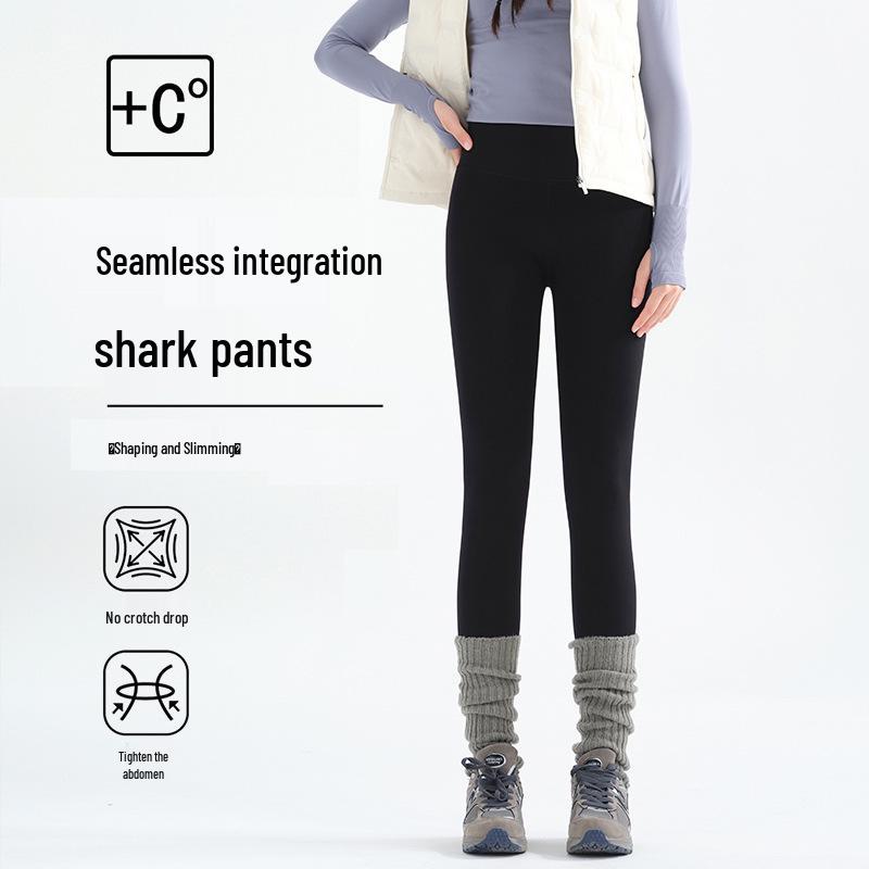 

Women s Seamless Integrated Fleece-Lined Shark Pants: 2026 Thickening, Slimming Outerwear for Autumn/Winter Small (80-120 lbs)