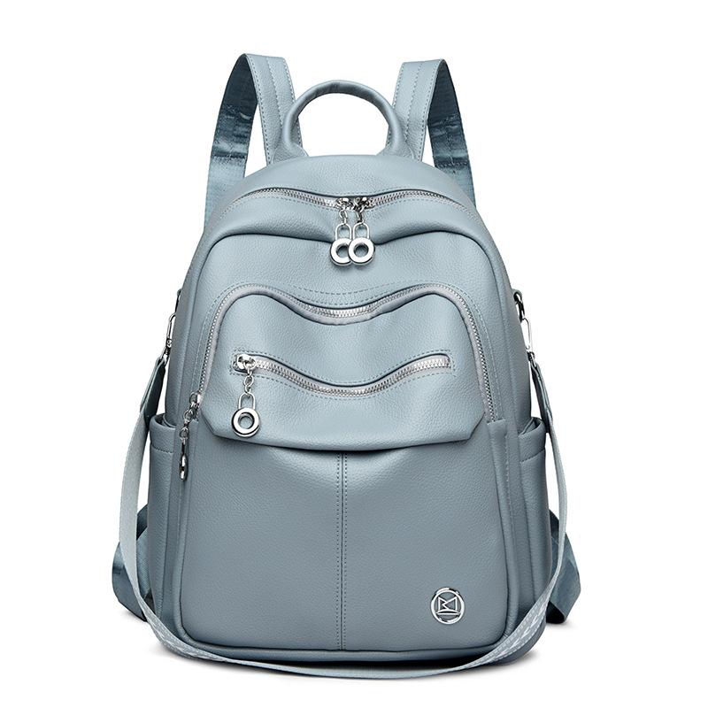 Fashionable Backpack New Style Versatile Backpack Trendy Soft Leather Women's Large Capacity Travel Bag