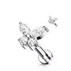 Right Grand Astm F136 Titanium 16G Mini Butterfly Cz Labret Tragus Cartilage Conch Forward Helix Stud Nose Piercing Body Jewelry