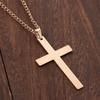 Men Steel Color Metal Minimalism Black Necklaces Cross Pendant Cross Necklaces Clavicle Chains