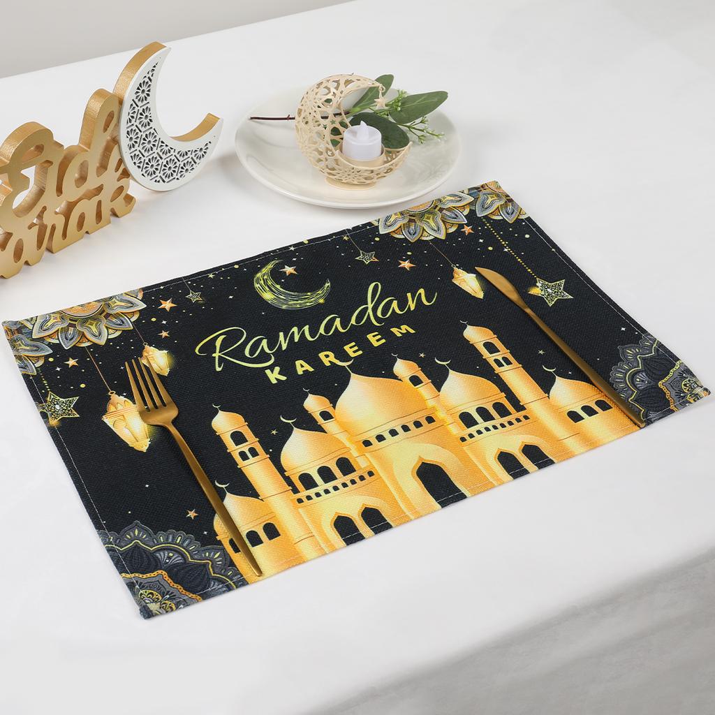 Ramadan Decoration Meal Mat EID Mubarak Decoration 2024 For Home Meal Mat Ramadan Kareem Islamic Muslim Party Eid Al Adha Gifts