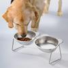 Stainless Steel Elevated Cat Bowl Tilted Raised Cat Bowl With Metal Stand Pet Feeding Dish To Prevent Fatigue For Cat And Dog
