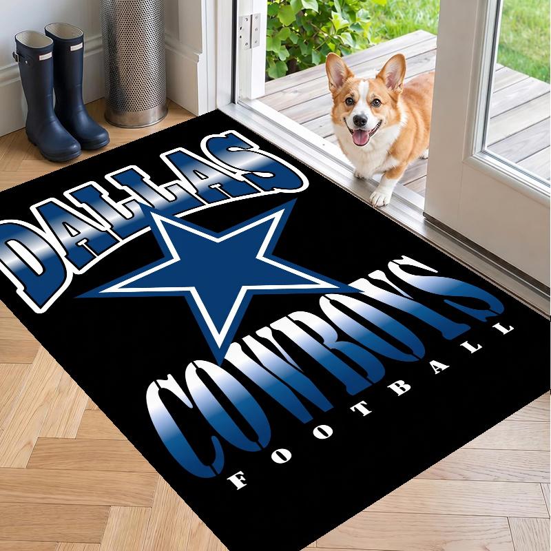 Kristall-Samt-Teppich mit Dallas Cowboys Design, Weiche rutschfeste Bodenmatte für Wohnzimmer Schlafzimmer Dekoration